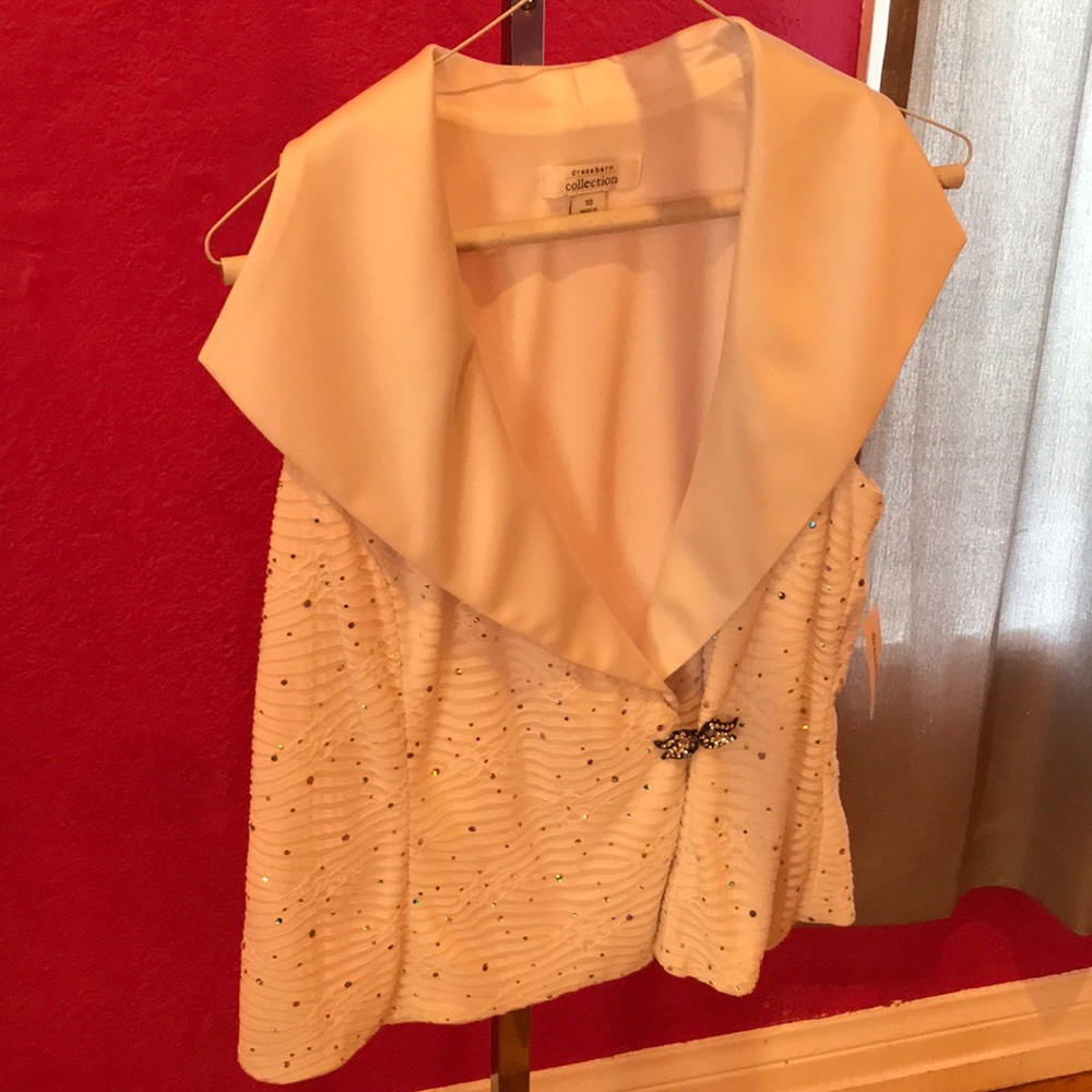 White sparkle dress barn blouse